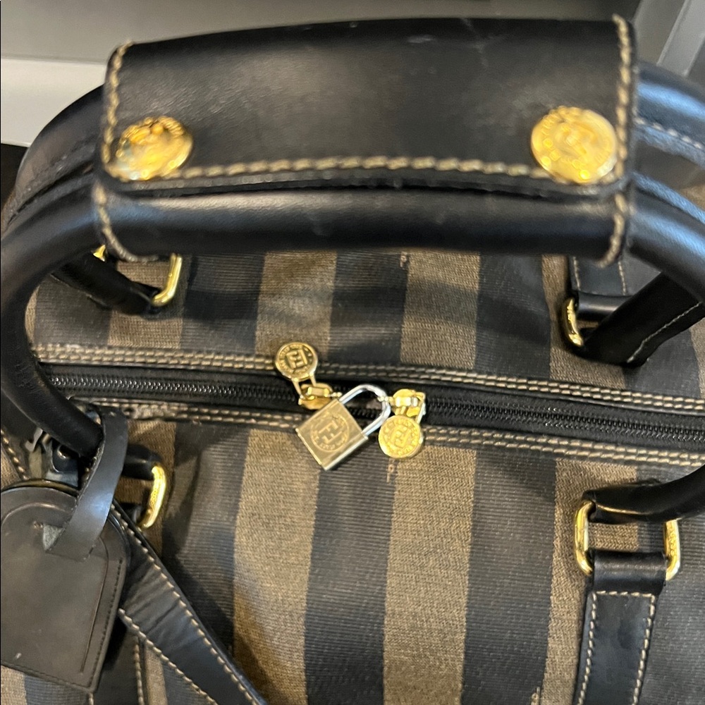 Fendi Vintage Pequin Duffle Bag - Picture 3 of 16